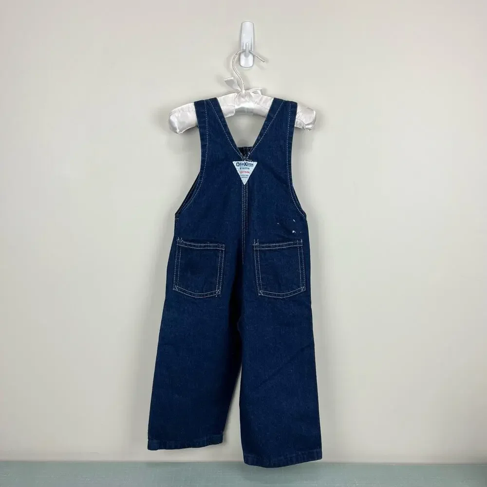Vintage OshKosh B'gosh Blue Jean Overalls Toddler USA